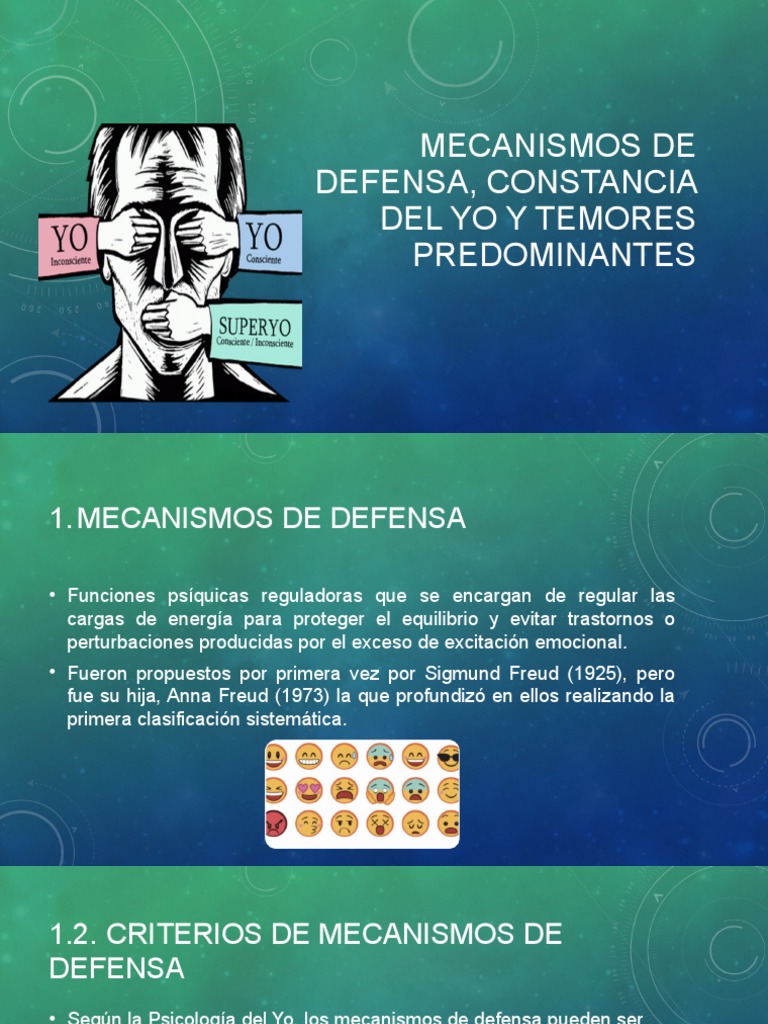 Mecanismos de Defensa, Constancia Del Yo y | PDF | Mecanismos de ...