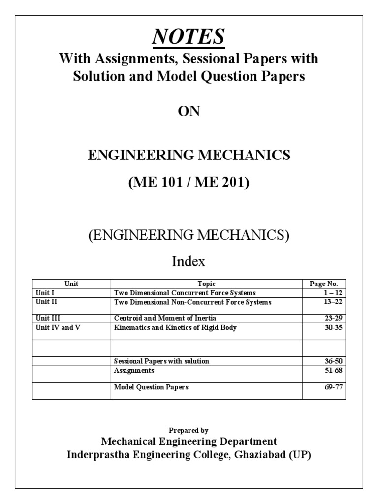 Engineering Mechanics Overview | PDF | Friction | Truss