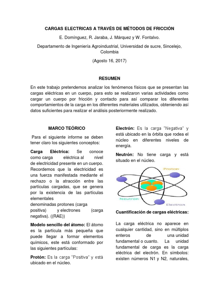 Cargas Electricas | PDF | Carga eléctrica | Electrón