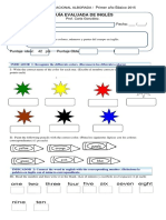 Guia Evaluada de Ingles para Primero