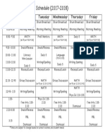 Racerunner Daily Schedule 17-18