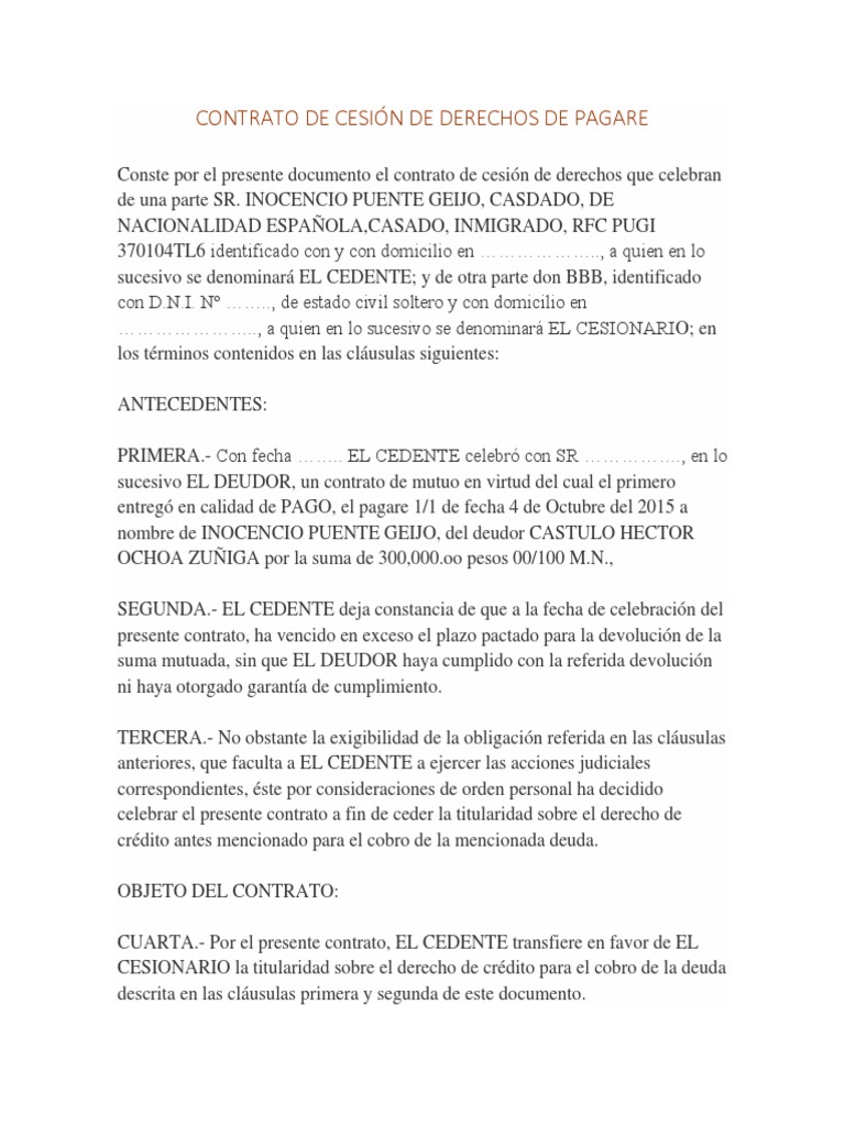 CONTRATO DE CESIÓN DE DERECHOS DE PAGARE.docx Pagos