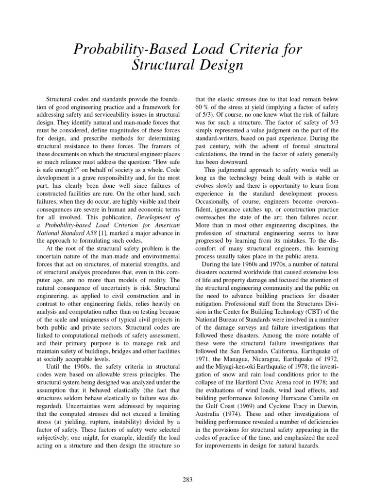Probability Based Load Criteria For Structural Design | PDF ...