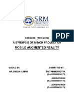 Mobile Augmented Reality: A Synopsis of Minor Project On
