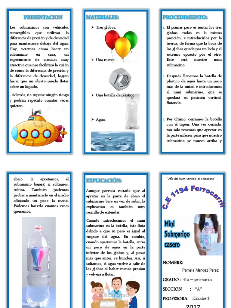 Kit De Ciencia Submarina DIY – Construye Tu Propio Submarino Con Globos, Juguete Educativo De Física Para Niños De 7 A 14 Años