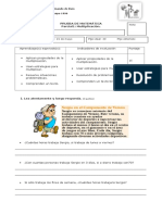 1 ° Parte de PRUEBA DE MATEMÁTICA 2 Unidad 4° Basico B