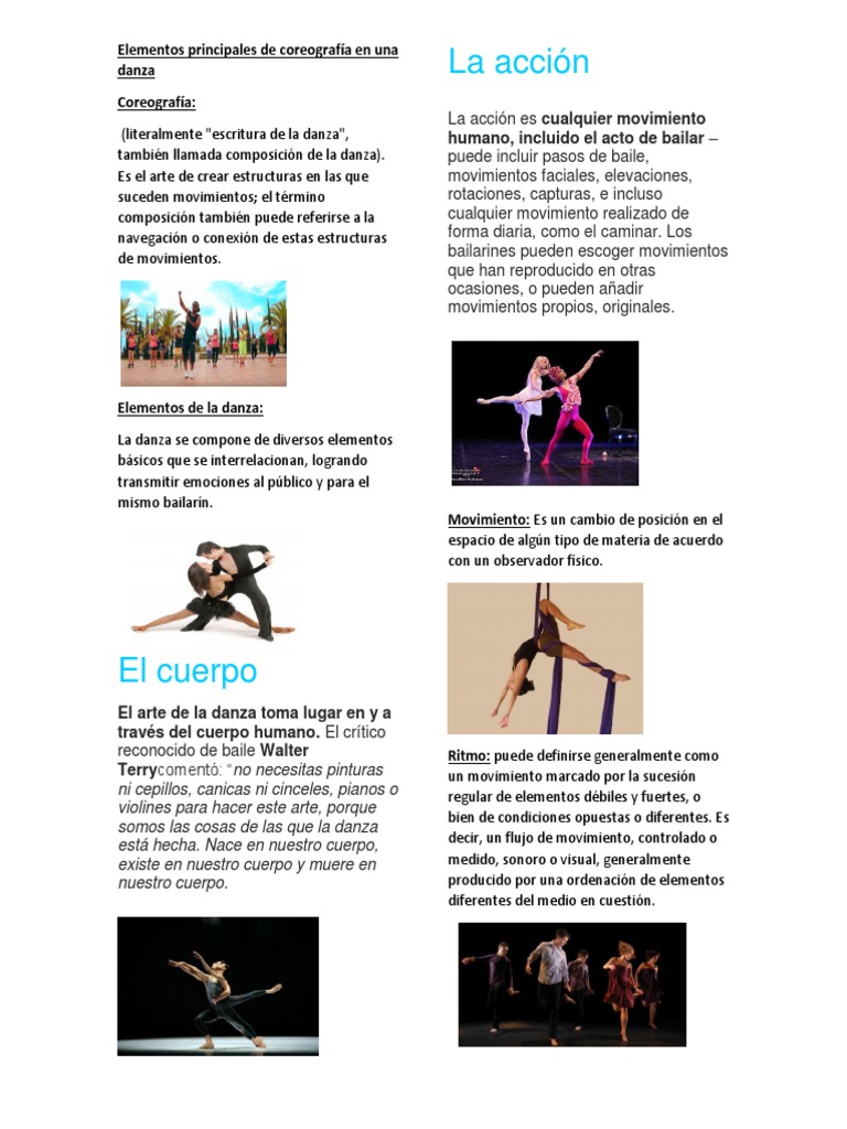 Elementos Principales de Coreografía en Una Danza Bailes