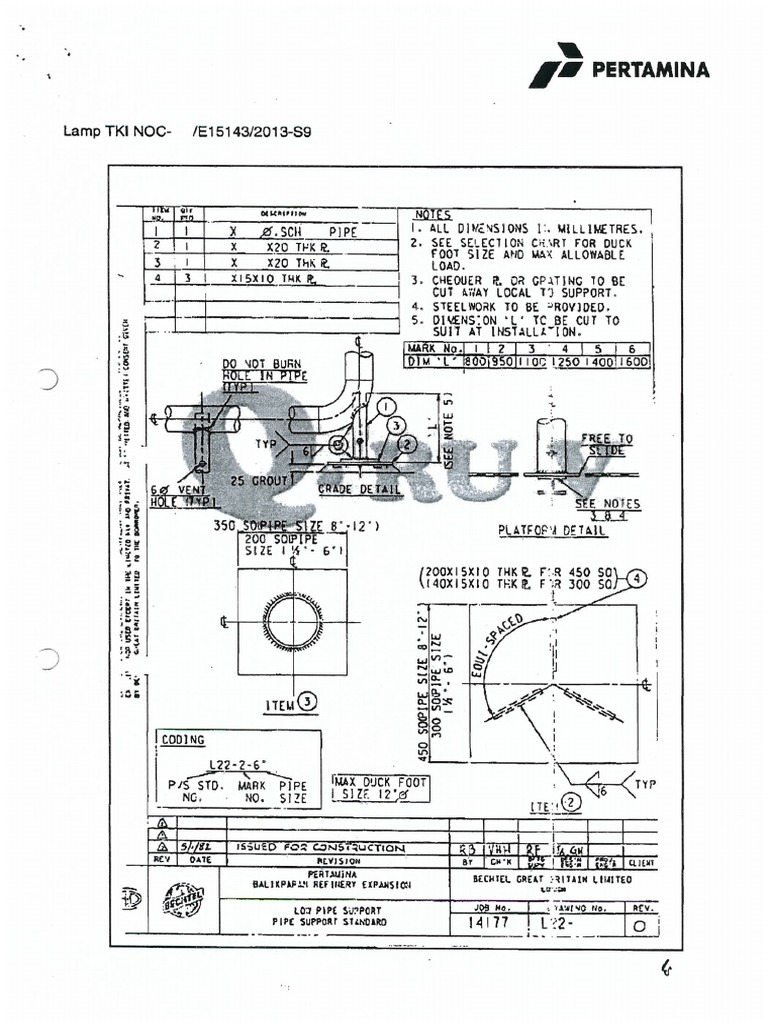 PAFT PI 41 DWG 001 Piping Support Standard Drawing PDF