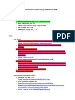 International Conferences From July 2017 To Dec 2018