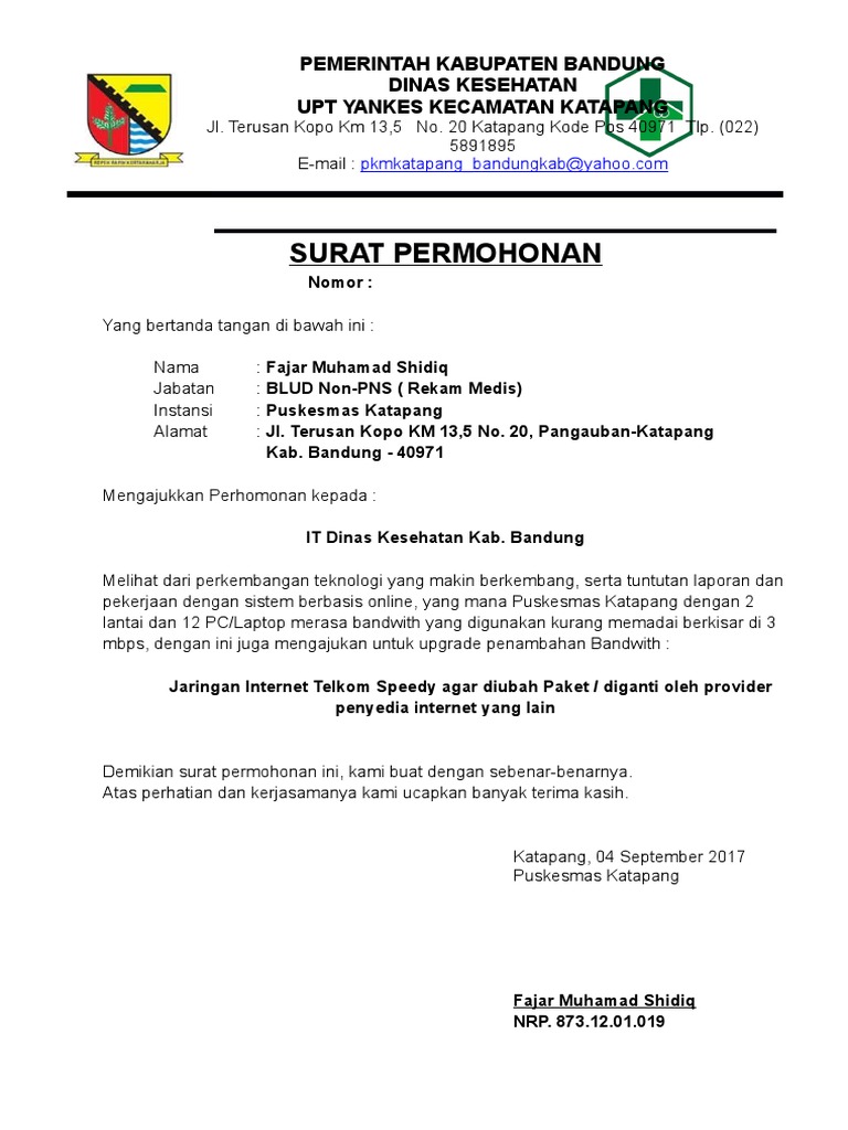 Surat Permohonan Penambahan Bandwtih Contoh Surat Permohonan Bantuan Ambulance have some pictures that related one another.