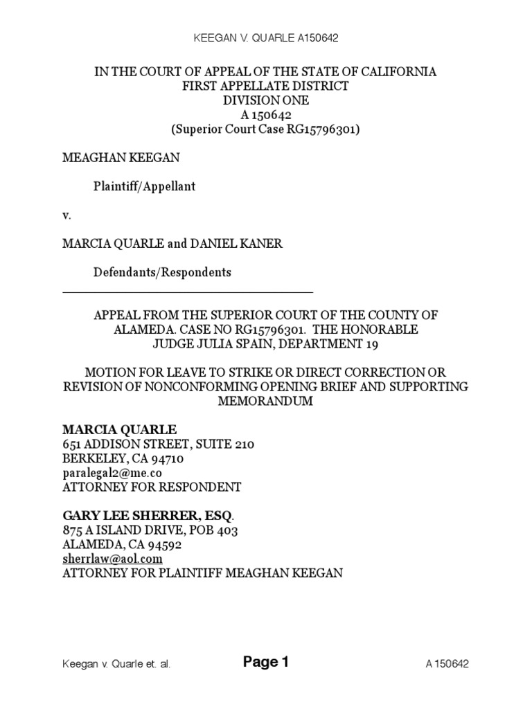 Final Motion To Strike Opening Brief PDF | Download Free PDF | Lawsuit ...