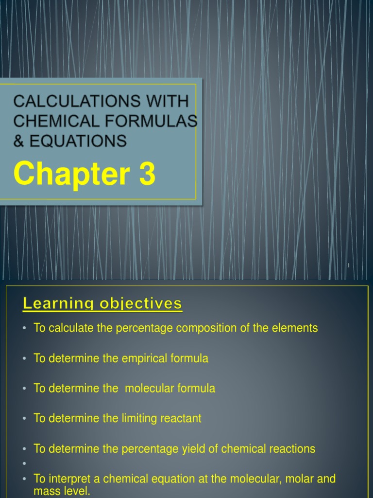 Chapter 3 - Calculations With Chemical Formulas | PDF | Mole (Unit ...