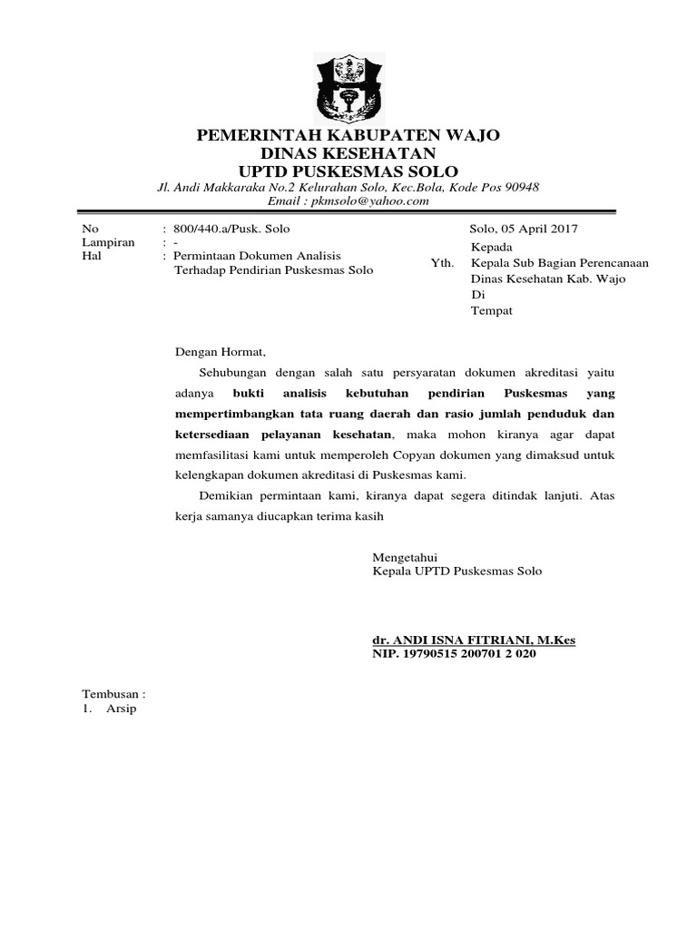 Contoh Analisis Surat Dinas