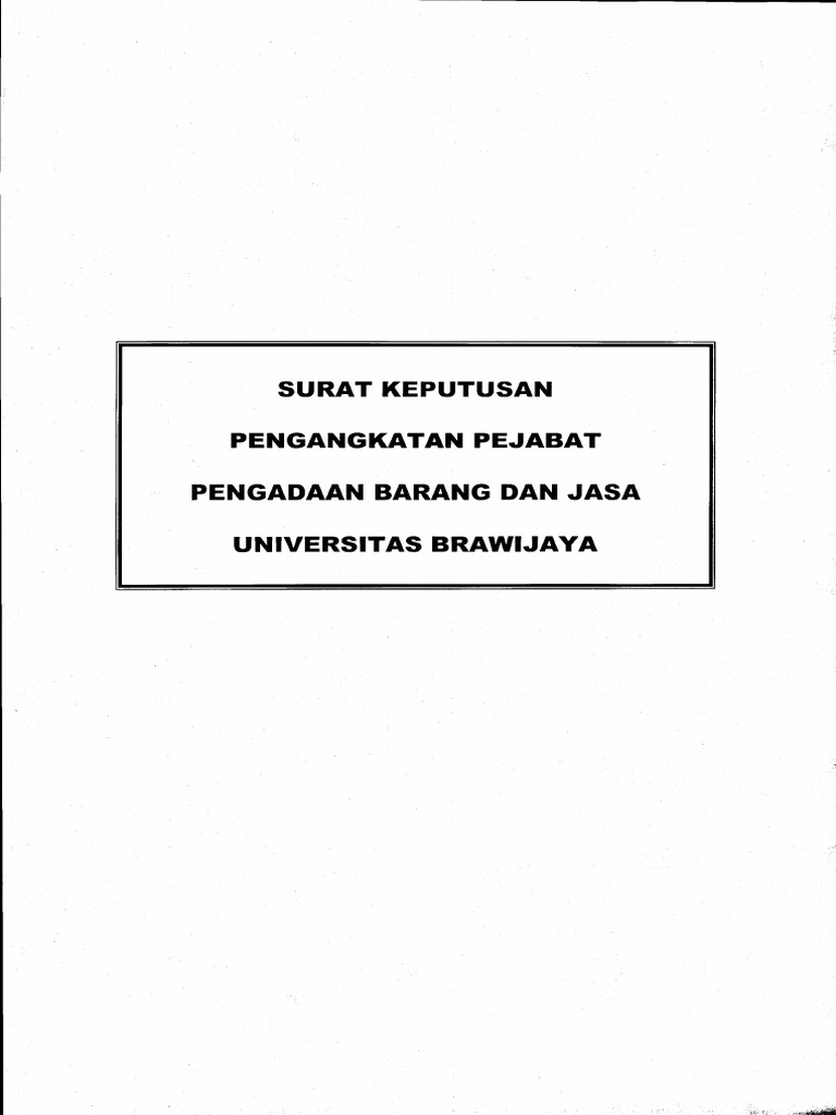 SK Pengangkatan Pejabat Pengadaan Barang Dan Jasa PDF | PDF