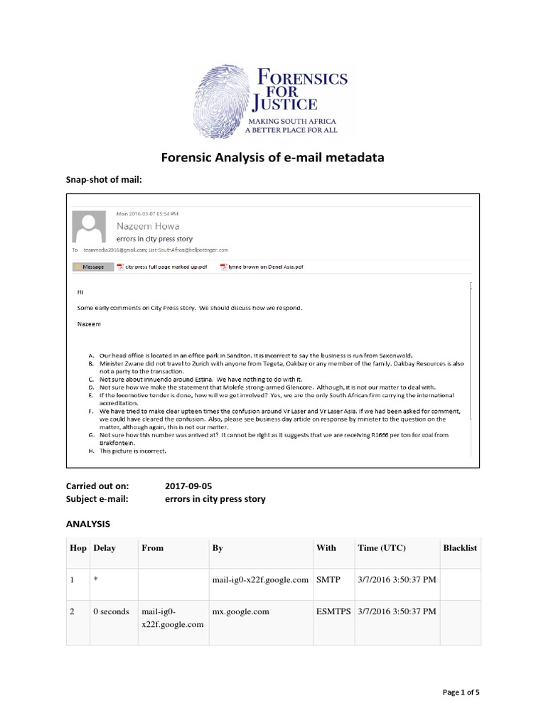 Forensic Analysis of Email Errors in City Press | PDF | Cyberspace ...