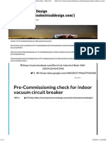 Pre-Commissioning Check for Indoor Vacuum Circuit Breaker - Basic Electrical Design