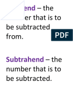 Minuend: Number That Is To Be Subtracted From