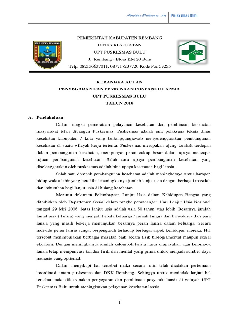 Kerangka Acuan Home Care Lansia