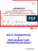 Standar Perhitungan Tarif Angkutan Barang Distribusi Dan Logistik Di Indonesia - Sugi Purnoto S.E. M.M