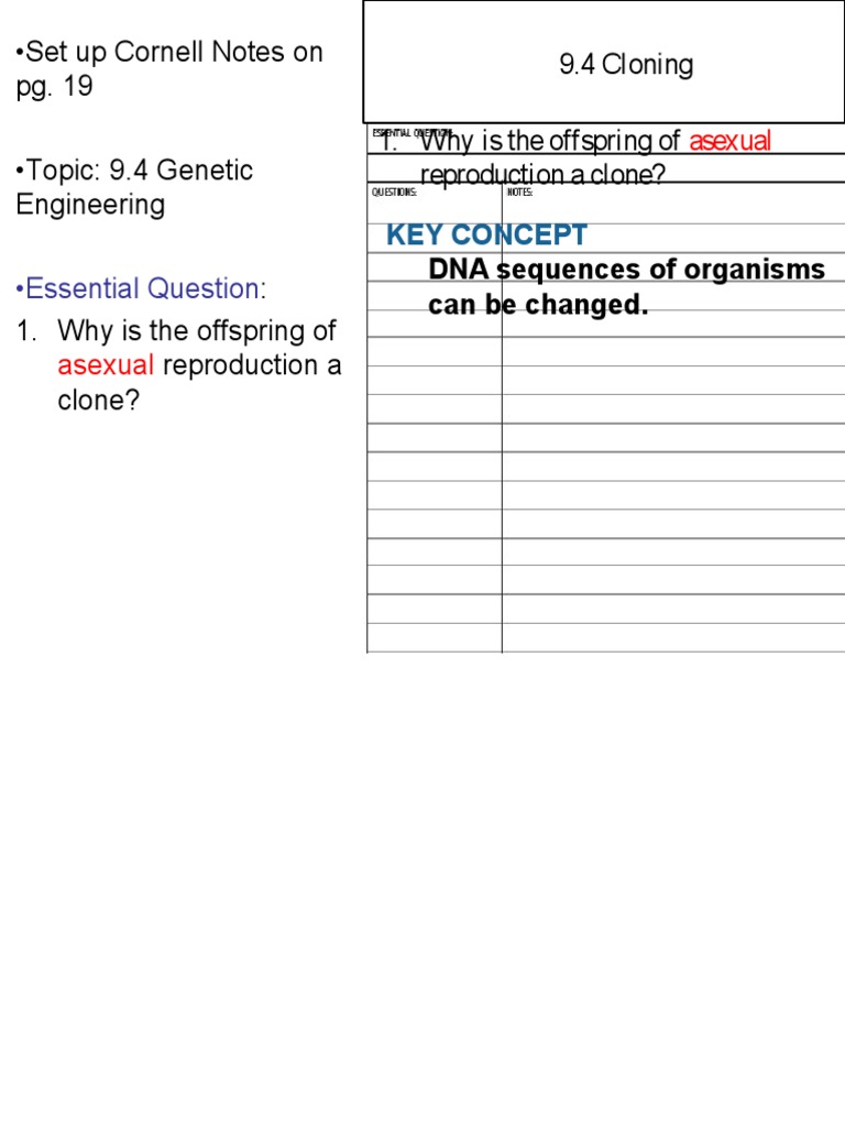 Cloning and Genetic Engineering Overview | PDF | Cloning | Genetic ...