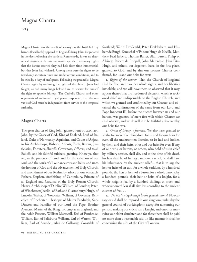 Magnacarta PDF | Download Free PDF | Magna Carta | Baron