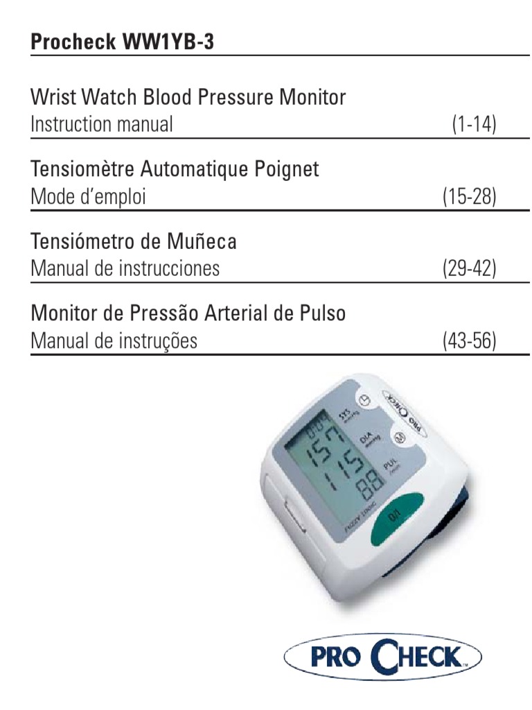 Monitor Pressao Arterial ProCheck - IB-WW1YB-3 | PDF | Blood Pressure ...