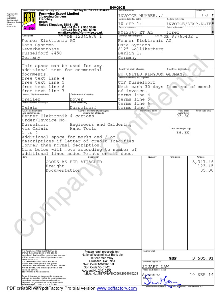 Sit Pro Sample Documents | PDF | Invoice | Value Added Tax
