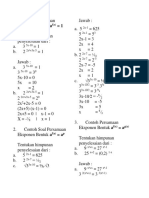 Contoh Soal Persamaan Eksponen