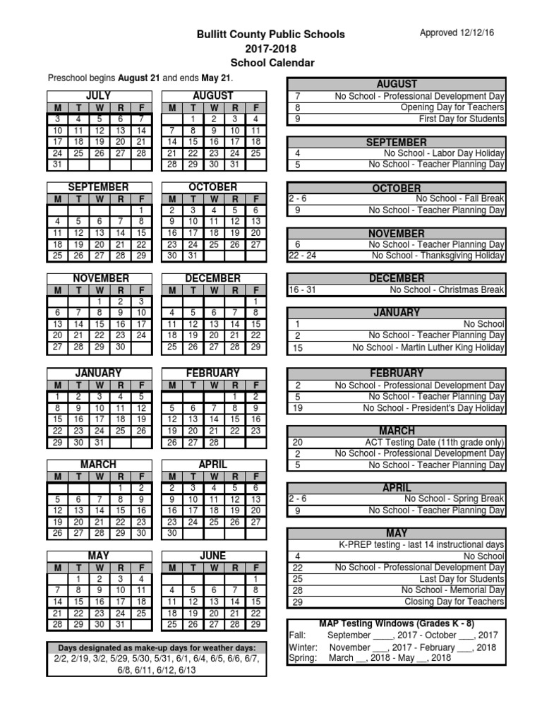 Bcps School Calendar 17 18 Pdf Observances Holidays