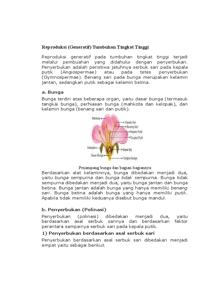  Gambar  Penampang Bunga  Dan  Bagian Bagiannya  Berbagai 