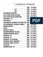 DAFTAR HARGA ROKOK