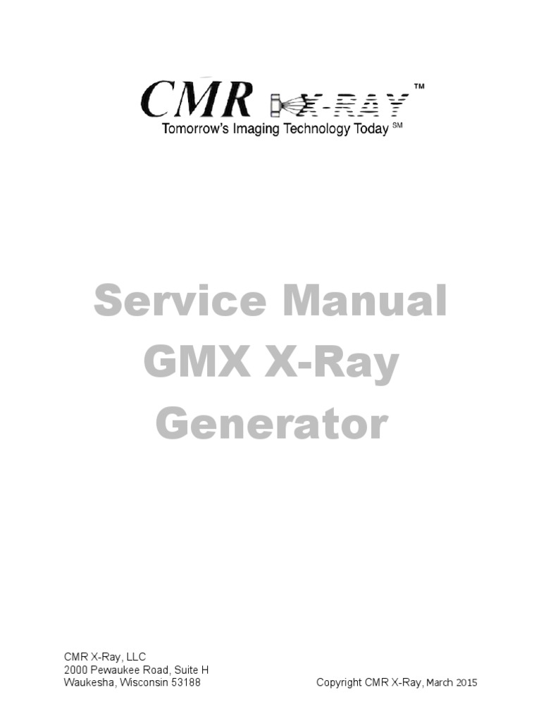 CMR XRAY Service Manual XRAY GENERATOR Control Simple PDF Device