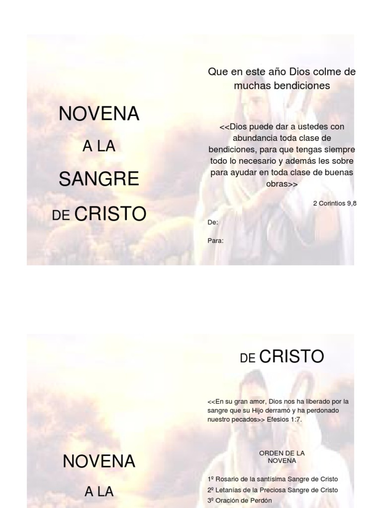 Novena a la Sangre de Cristo: Día 1 | PDF | Cristo (título) | eucaristía