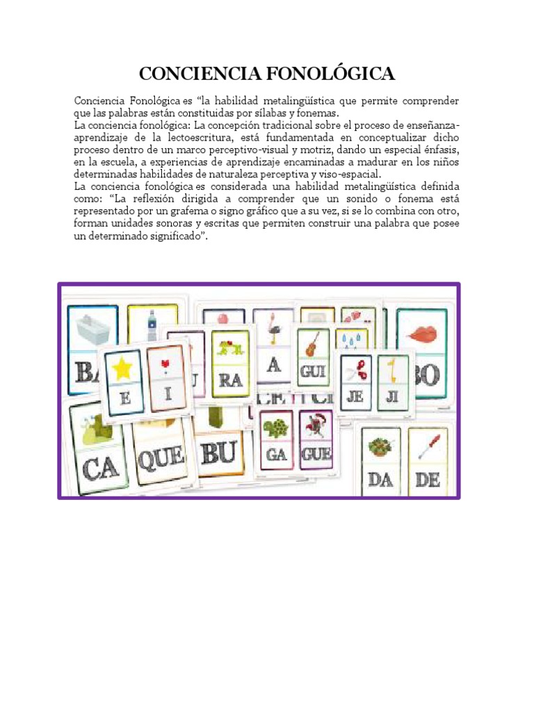 Importancia de la Conciencia Fonológica | PDF | Fonología | Palabra