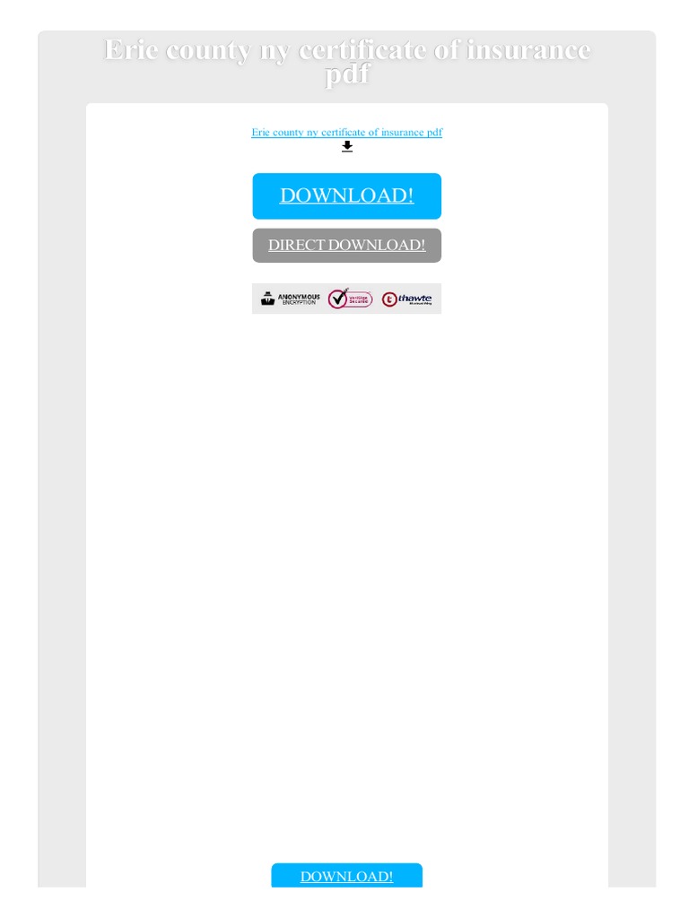 Erie County Ny Certificate of Insurance PDF PDF Buffalo Insurance