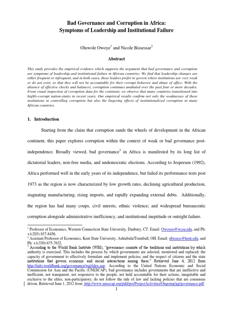 Bad Governance.pdf Corruption Profit (Economics)