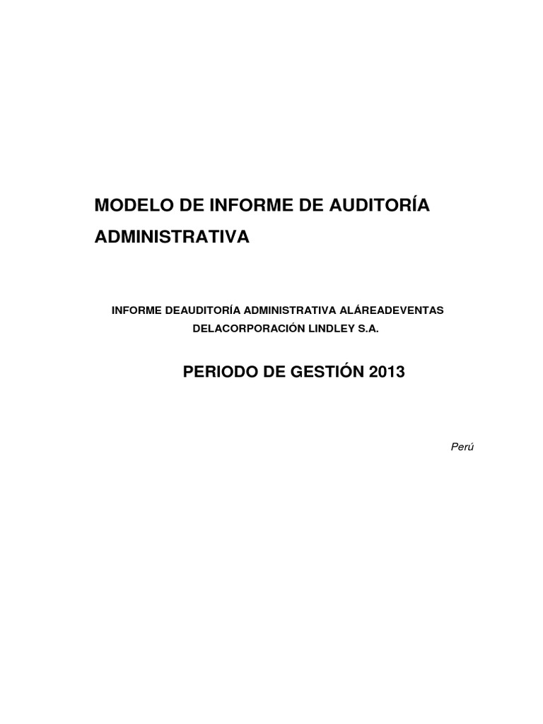 Modelo de Informe de Auditoría | PDF | Business