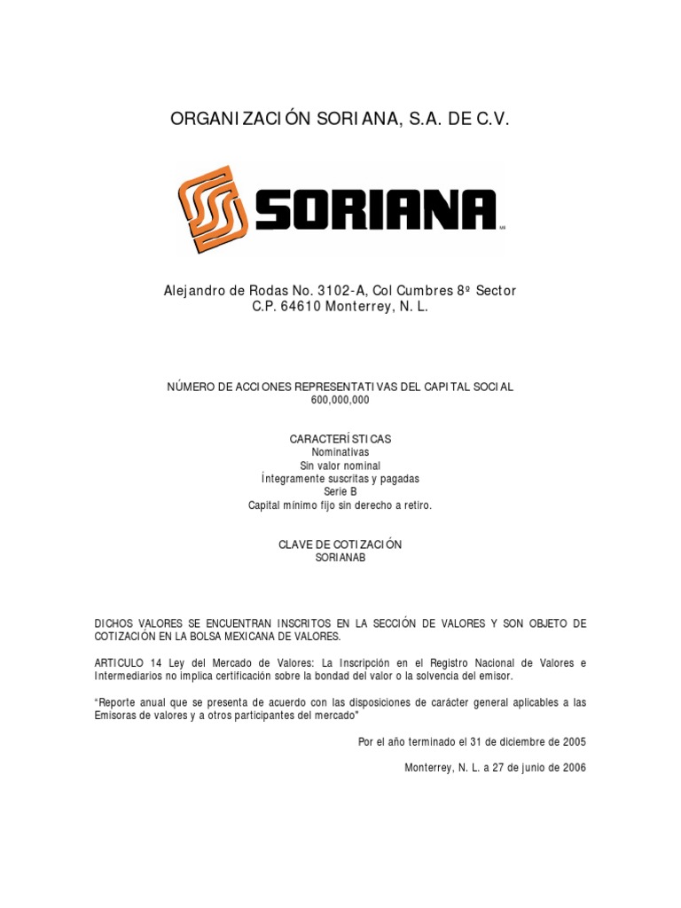 Soriana  Al por menor  Business  Free 30day Trial  Scribd