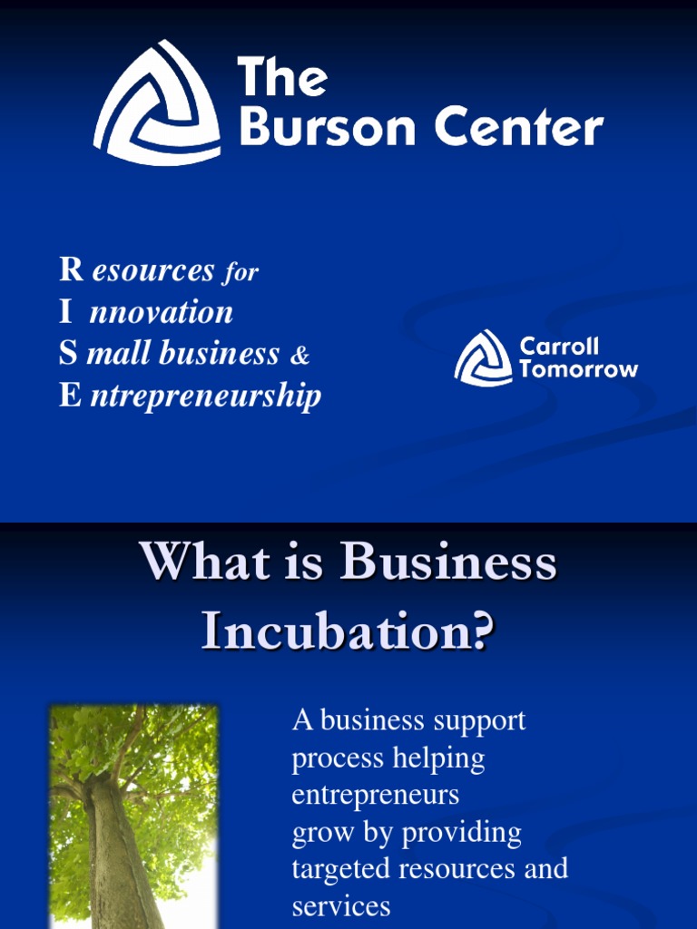 The Burson Center Story PDF Business Incubator Entrepreneurship