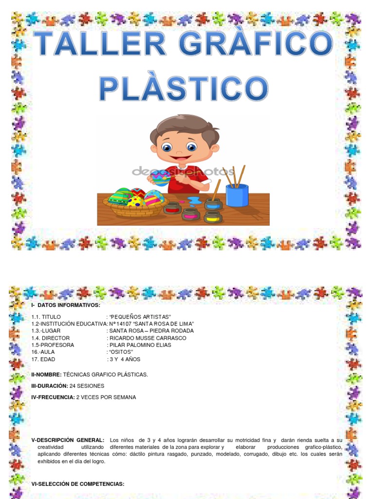 Taller Grafico Plástico 3 y 4 Años (1) Pinturas Dibujo Free 30