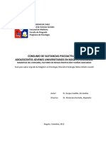 Consumo de Sustancias Psicoactivas en Adolescentes-Jovenes Universitarios en Bogotá-Colombia - Magnitud Del Consumo-Factores Riesgo-Protección y Daños Asociados