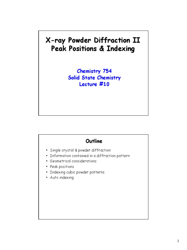 XRD Peakpositions PDF | PDF | Crystal Structure | Diffraction