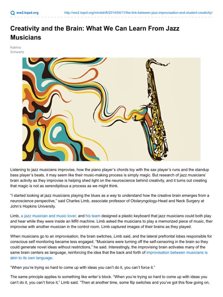 Creativity and The Brain What We Can Learn From Jazz Musicians PDF