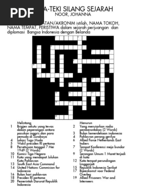 Soal Teka Teki Silang Sejarah Pdf