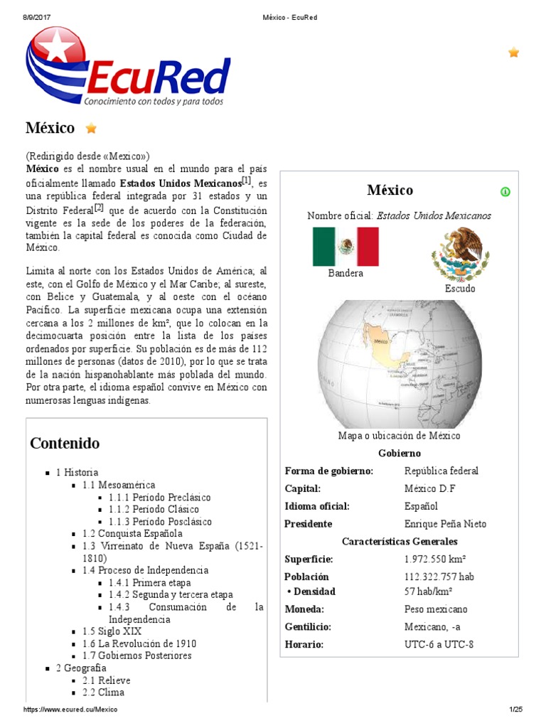 Información sobre México y su historia | PDF | México | Nueva españa