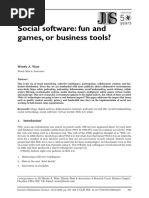 Social Software Fun and Games or Business Tools Wendy Warr