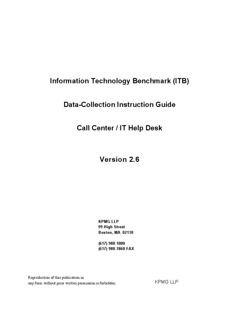 IT Help Desk Data Collection Guide | PDF | Call Centre | Help Desk