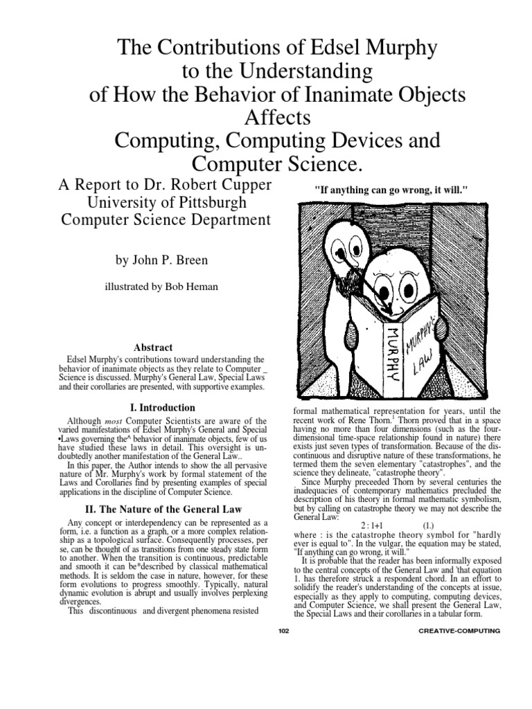 Murphys Laws Theory Science