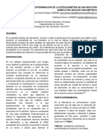 Determinación de La Estequiometria de Una Reacción Química Por Análisis Gravimetrico