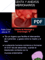 Formación y funciones de la placenta y anexos embrionarios